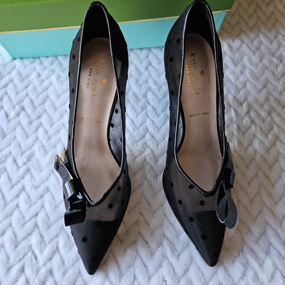 Kate Spade NY Lasalle Polka Dot Mesh Heels Size 6.5M - Picture 3 of 14
